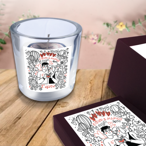 Kουτί με αρωματικό Κερί σε ποτήρι με Μήνυμα, Αρχικά