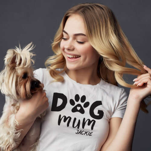 Μακό, T-shirt, Dog Mum Προσωποποιημένο με Όνομα