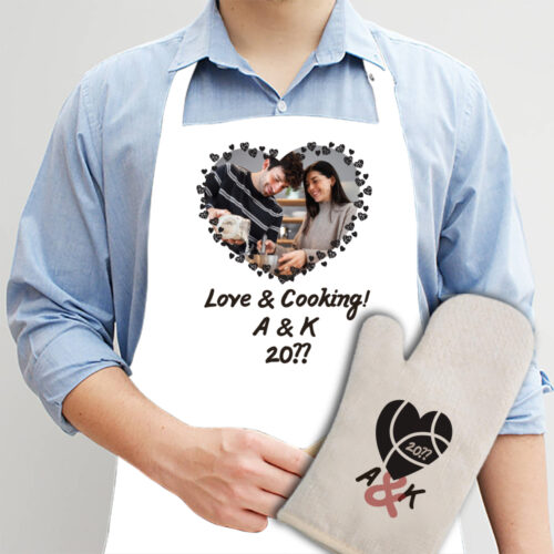 Σετ Ποδιά Barbeque με Γάντι με Φωτογραφία, Μήνυμα