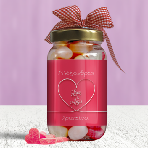 Προσωποποιημένο Βαζάκι με Καραμέλες, Love is Magic