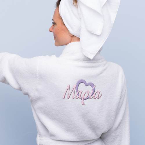 Μπουρνούζι με Κεντημένο Όνομα, Καρδιά για γυναίκες