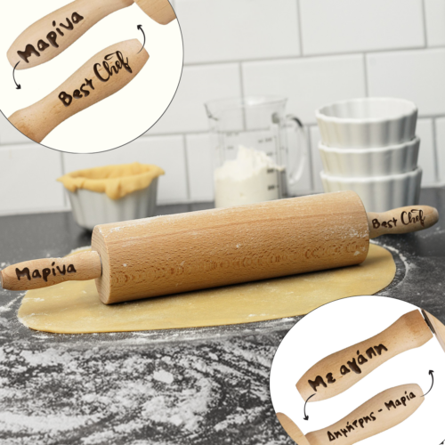 Ξύλινος Πλάστης ζύμης με Ονόματα, Μήνυμα