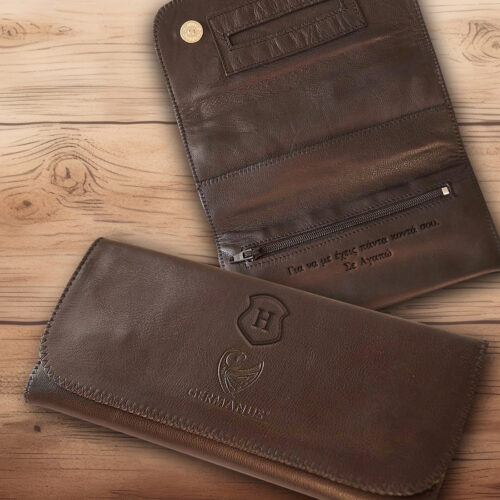 Δερμάτινη Θήκη Καπνού, με Χάραξη Αρχικά, Μήνυμα