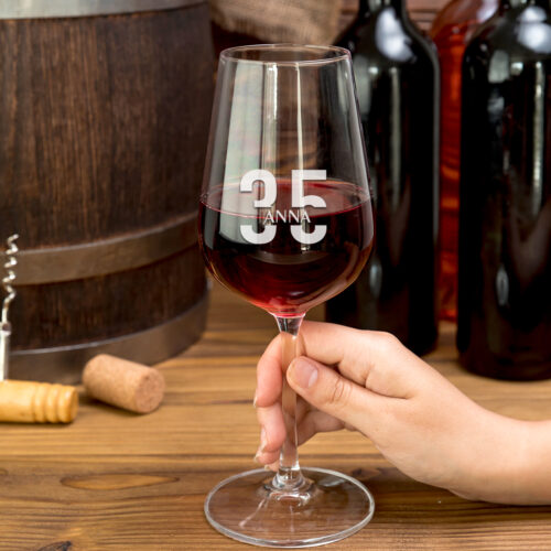 Για Γενέθλια Γυάλινο Ποτήρι Κρασιού με Ηλικία