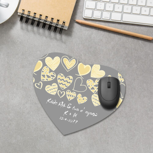 Mouse Pad σχήμα καρδιάς, με Μήνυμα, Ονόματα