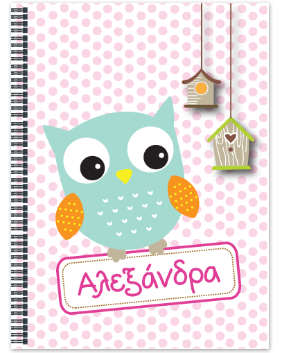 Τετράδιο Σπιράλ για το Φροντιστήριο με Κουκουβάγια