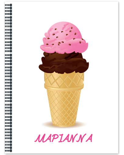 Σπιράλ Τετράδιο για Κορίτσια με Όνομα, Παγωτό