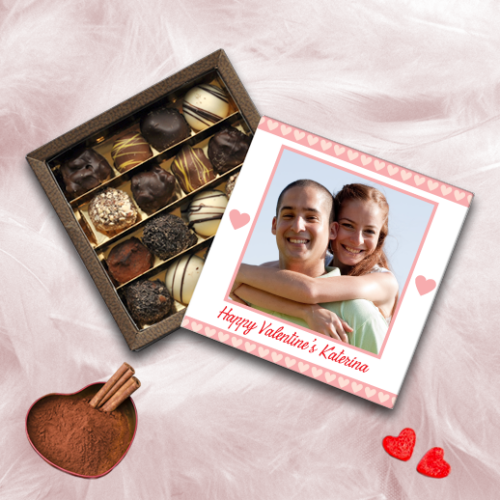 Προσωποποιημένo Κουτί Σοκολατάκια με Φωτογραφία Happy Valentines