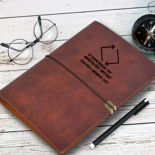 Οι σημειώσεις του, σε Ντοσιέ με Κρίκους,  Δερμάτινο