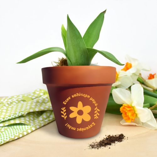 Με Ονόματα, Μήνυμα πήλινη γλάστρα με λουλούδι
