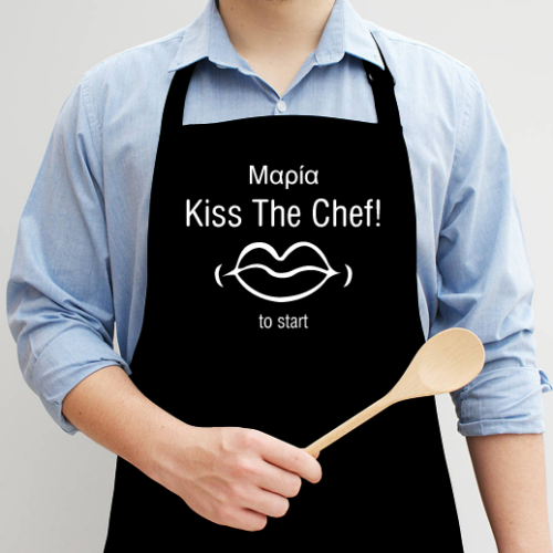 Προσωποποιημένη Ποδιά Κουζίνας Kiss the Chef