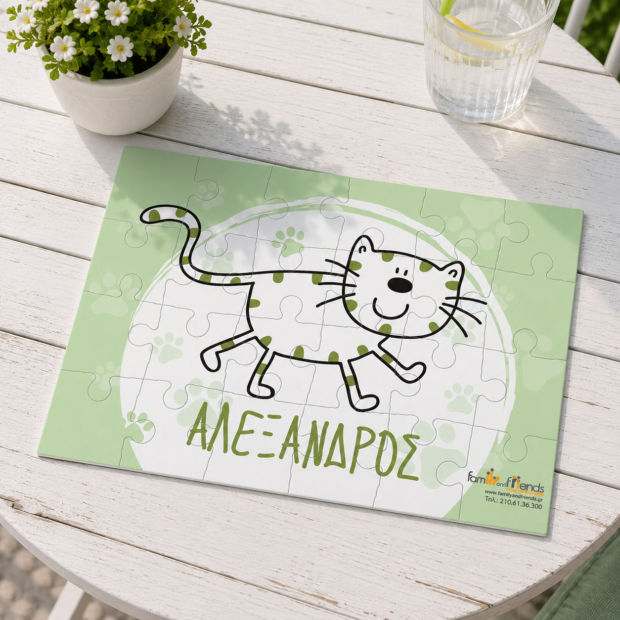 puzzle pazl me gatoula kai onoma gia paidiko party familyandfriends.gr doro gia koritsia