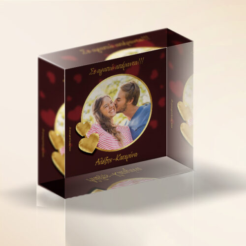 Plexiglass με Καρδιές, Φωτογραφία, Ονόματα, Ευχές