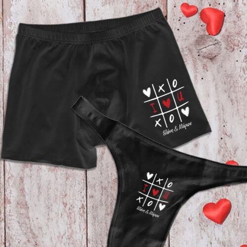 Εσώρουχα με τρίλιζα καρδιές & Ονόματα για Valentines Day