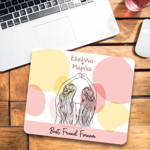 Mousepad Best Friends Forever για γραφείο της κολλητής σας με Ονόματα