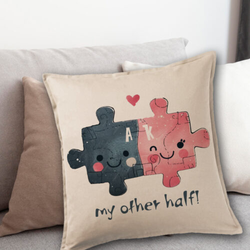 Μαξιλάρι Καναπέ με Αρχικά σε Παζλ, Μήνυμα