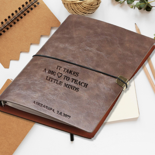 Σημειωματάριο, Ντοσιέ με Κρίκους, Δερμάτινο με Μήνυμα