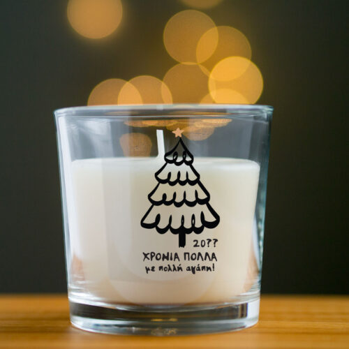 Γυάλινο Ποτήρι με Κερί Αρωματικό, Μήνυμα και Ευχές