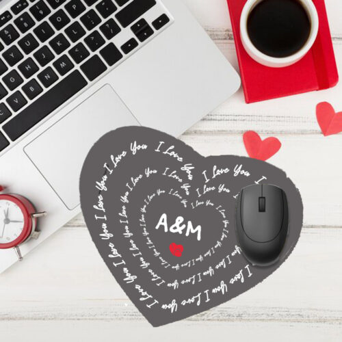 Με Αρχικά Mouse Pad σχήμα καρδιάς, I Love you