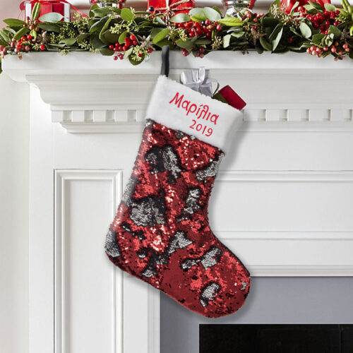 Με παγιέτες Μπότα Χριστουγεννιάτικη με Όνομα, Έτος