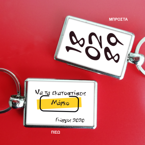 Μπρελόκ με Ημερομηνία, δύο όψεων Μεταλλικό, Μήνυμα