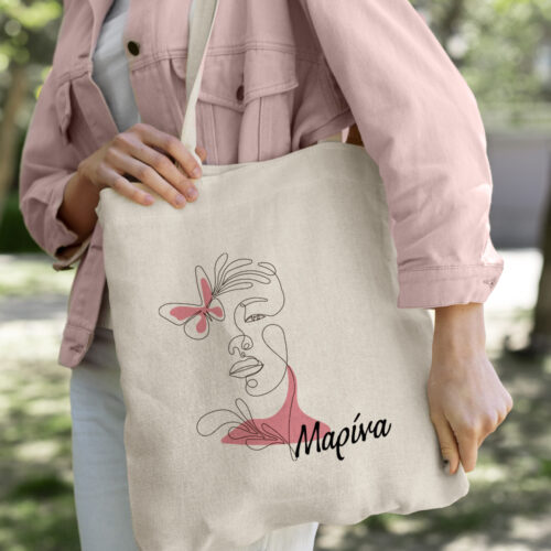 Πάνινη Τσάντα Ώμου με Όνομα, Μήνυμα