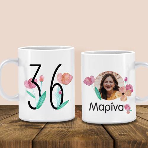 Κούπα με Ηλικία & Φωτογραφία για Γενέθλια