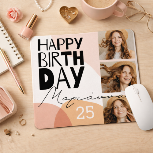 Mouse pad με Φωτογραφίες, Όνομα Happy Birthday