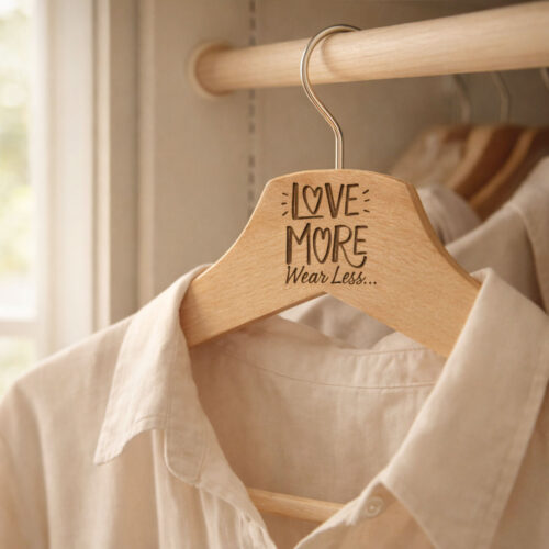 Ξύλινη Κρεμάστρα Ρούχων “Love More” με μήνυμα