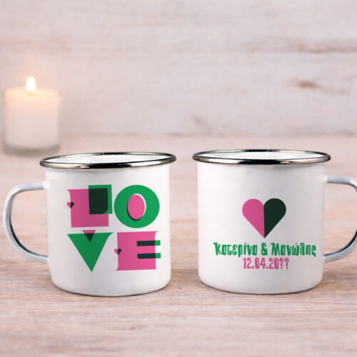 Κούπα μεταλλική LOVE με Ονόματα για Γυναίκες