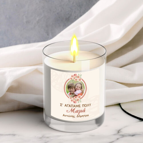 Αρωματικό Κερί σε Ποτήρι Δώρο για Μαμά με Φωτογραφία