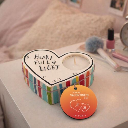 Κηροπήγιο καρδιά Χειροποίητο με μήνυμα, αρχικά δώρο για γυναίκες